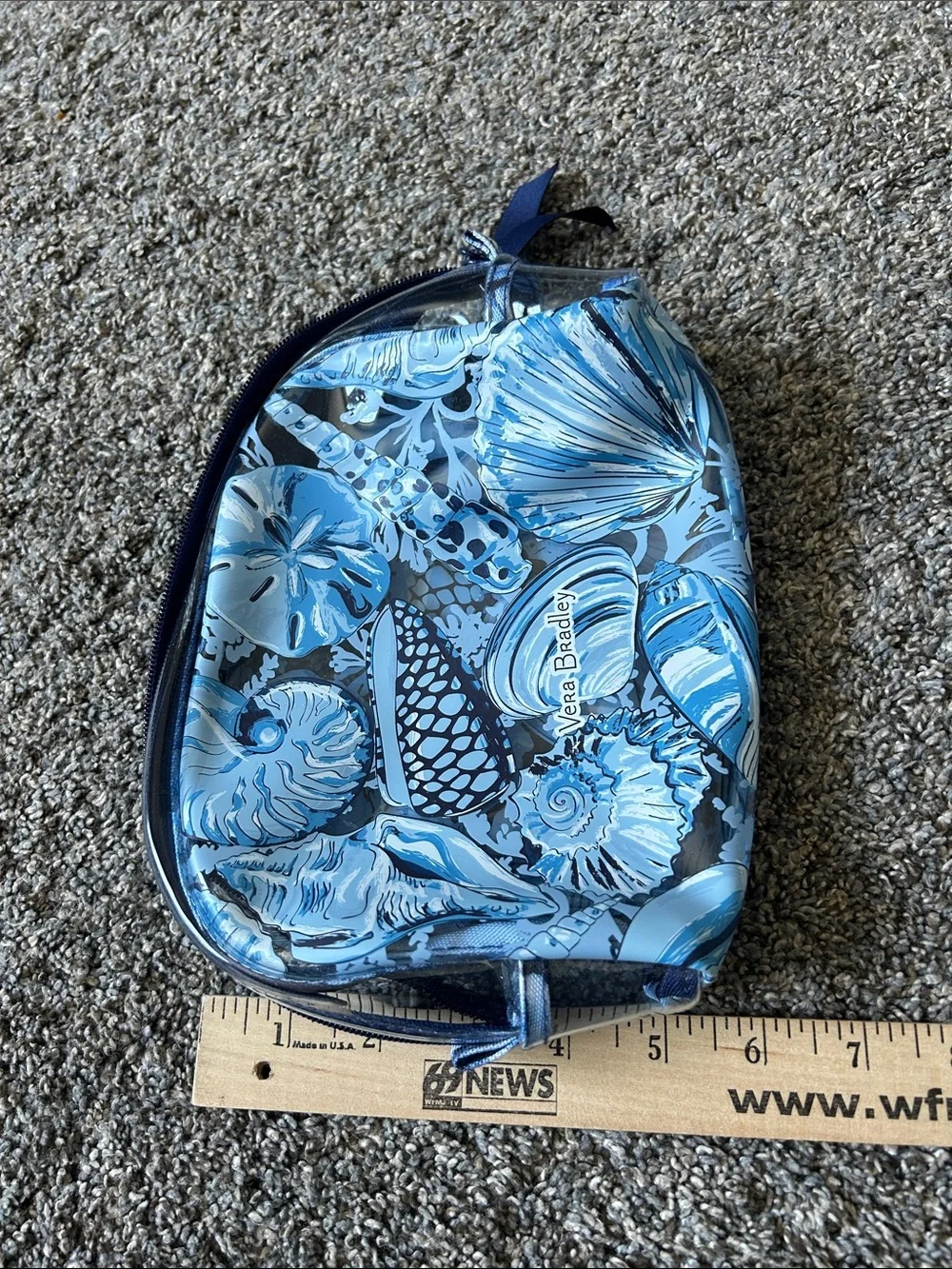 Vera Bradley Blue Seashell Vinyl Cosmetic Case